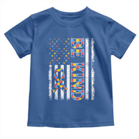Be Kind Autism Toddler T Shirt USA flag Autistic Support
