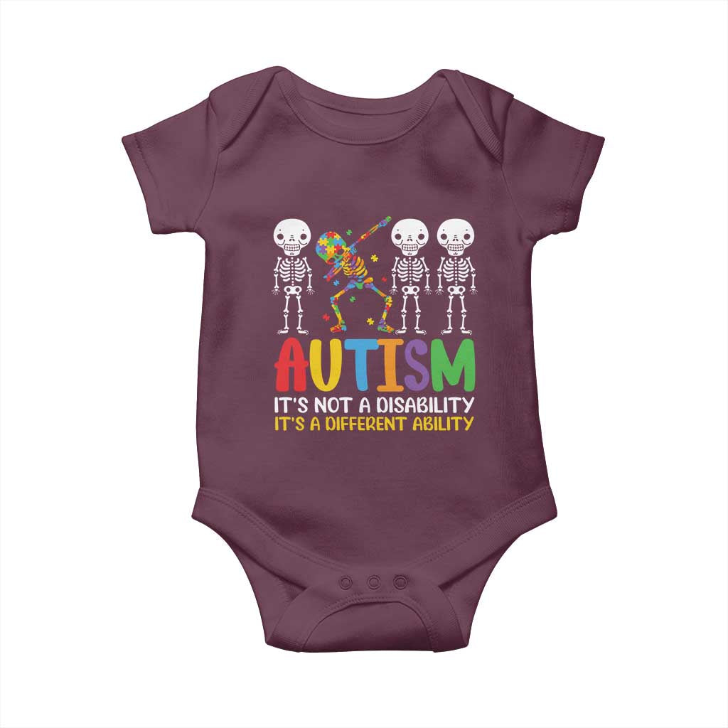 Autism Awareness Baby Onesie Skeleton Dabbing Autistic Kids