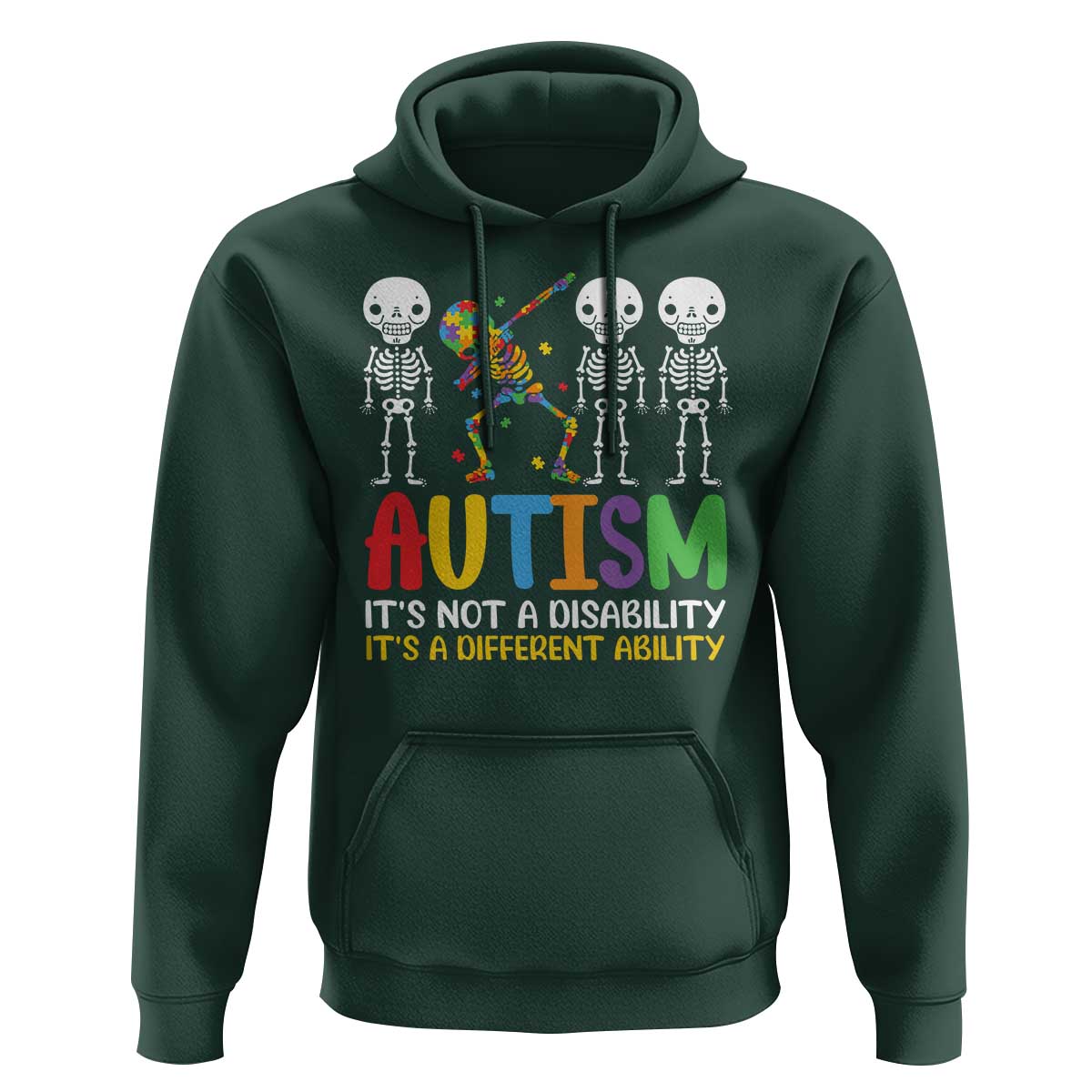Autism Awareness Hoodie Skeleton Dabbing Autistic Kids