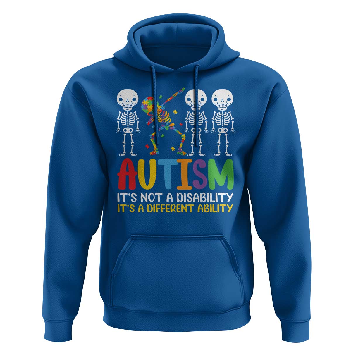Autism Awareness Hoodie Skeleton Dabbing Autistic Kids