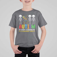 Autism Awareness T Shirt For Kid Skeleton Dabbing Autistic Kids