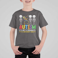 Autism Awareness T Shirt For Kid Skeleton Dabbing Autistic Kids