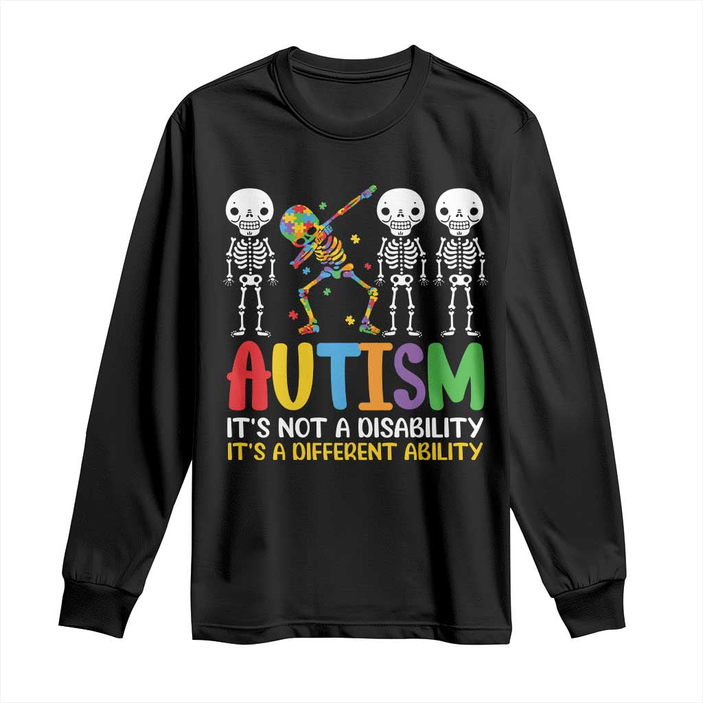 Autism Awareness Long Sleeve Shirt Skeleton Dabbing Autistic Kids