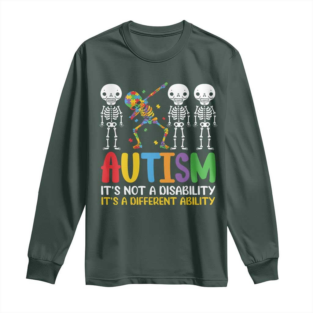 Autism Awareness Long Sleeve Shirt Skeleton Dabbing Autistic Kids
