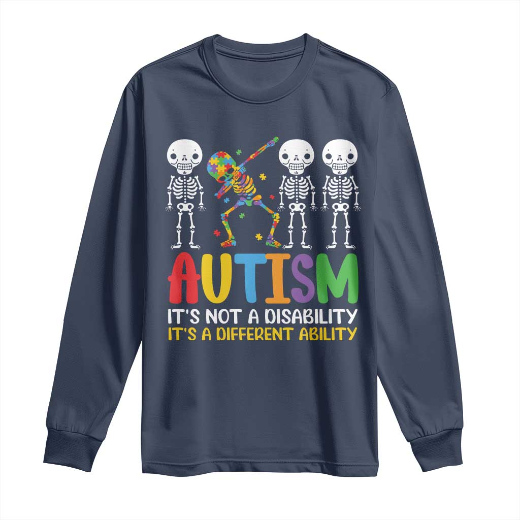 Autism Awareness Long Sleeve Shirt Skeleton Dabbing Autistic Kids