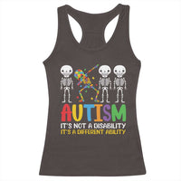 Autism Awareness Racerback Tank Top Skeleton Dabbing Autistic Kids