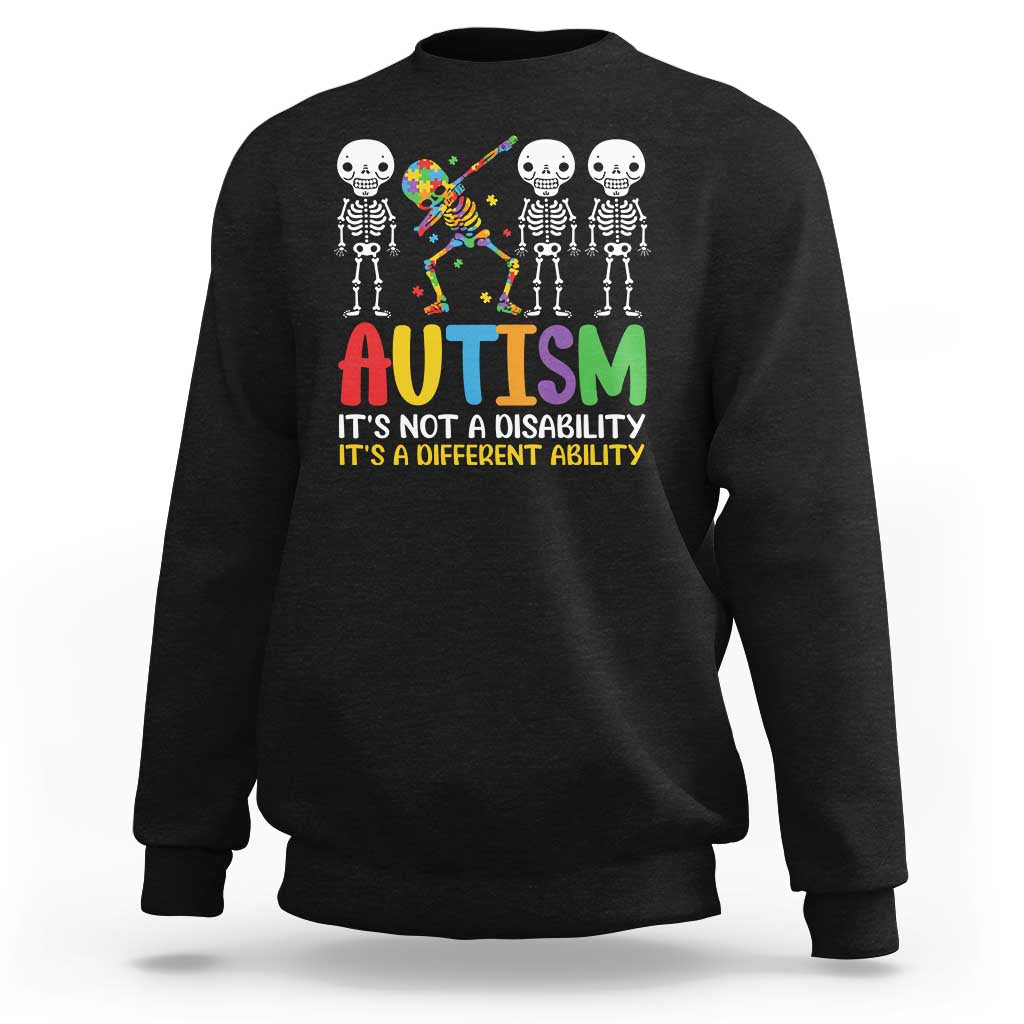 Autism Awareness Sweatshirt Skeleton Dabbing Autistic Kids