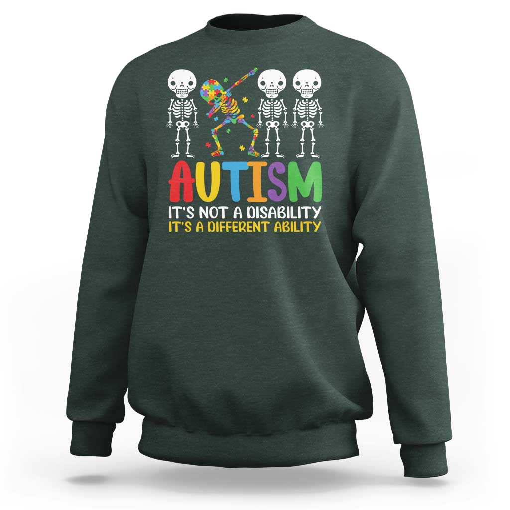 Autism Awareness Sweatshirt Skeleton Dabbing Autistic Kids