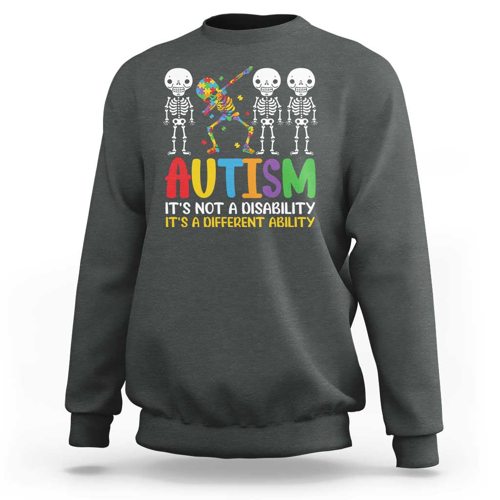 Autism Awareness Sweatshirt Skeleton Dabbing Autistic Kids