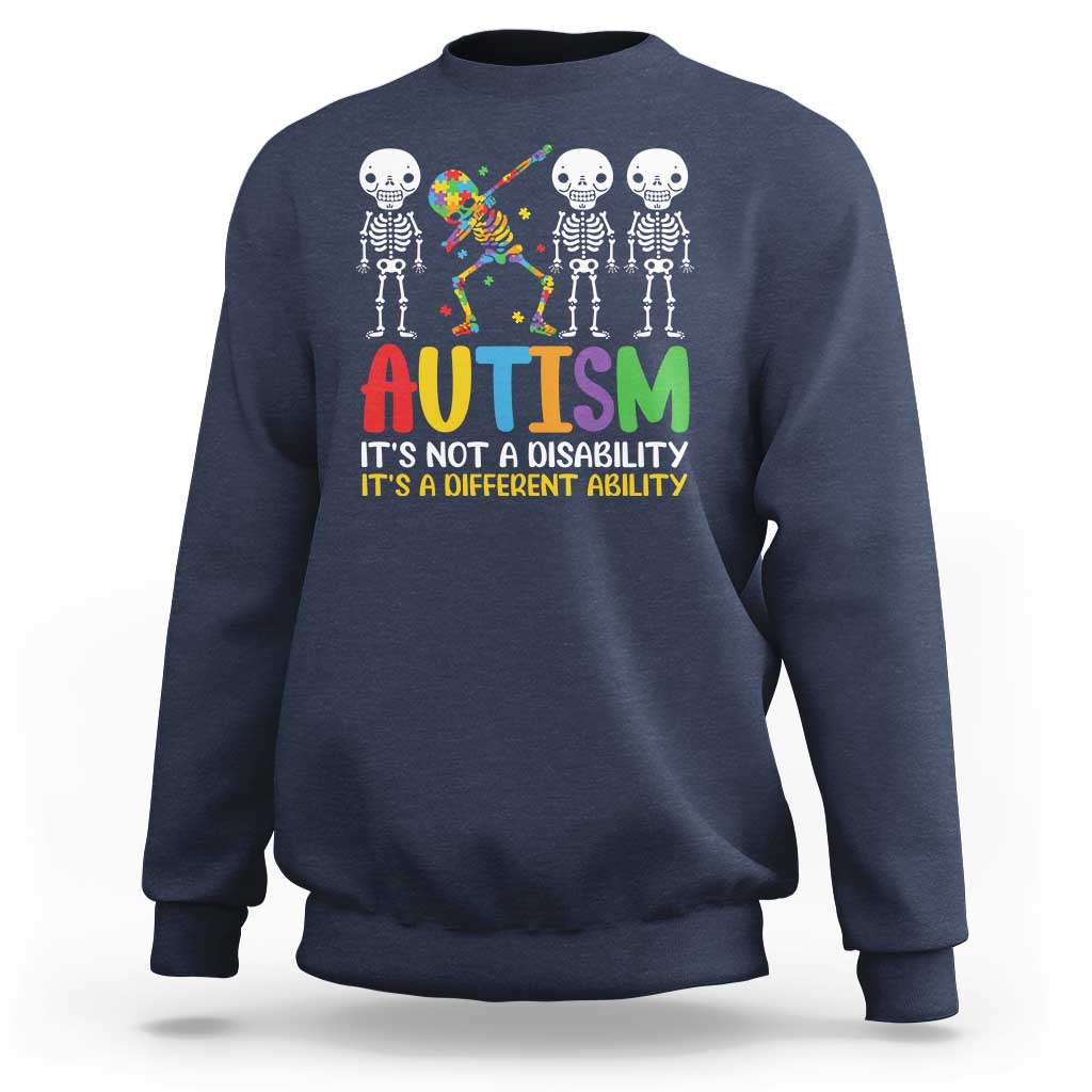 Autism Awareness Sweatshirt Skeleton Dabbing Autistic Kids
