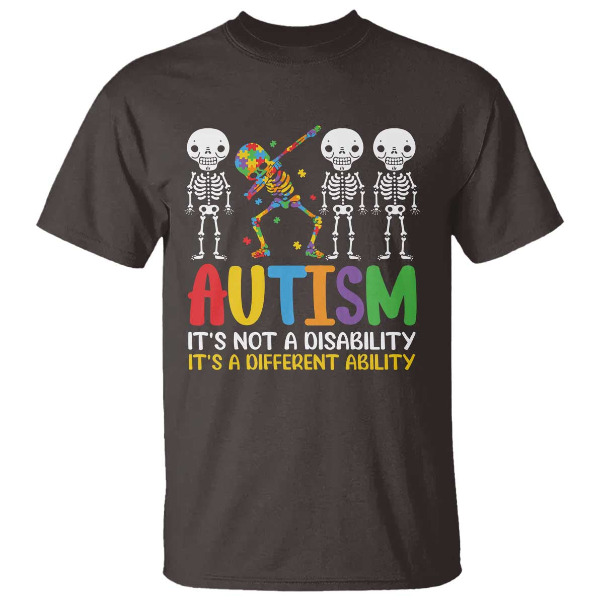 Autism Awareness T Shirt Skeleton Dabbing Autistic Kids