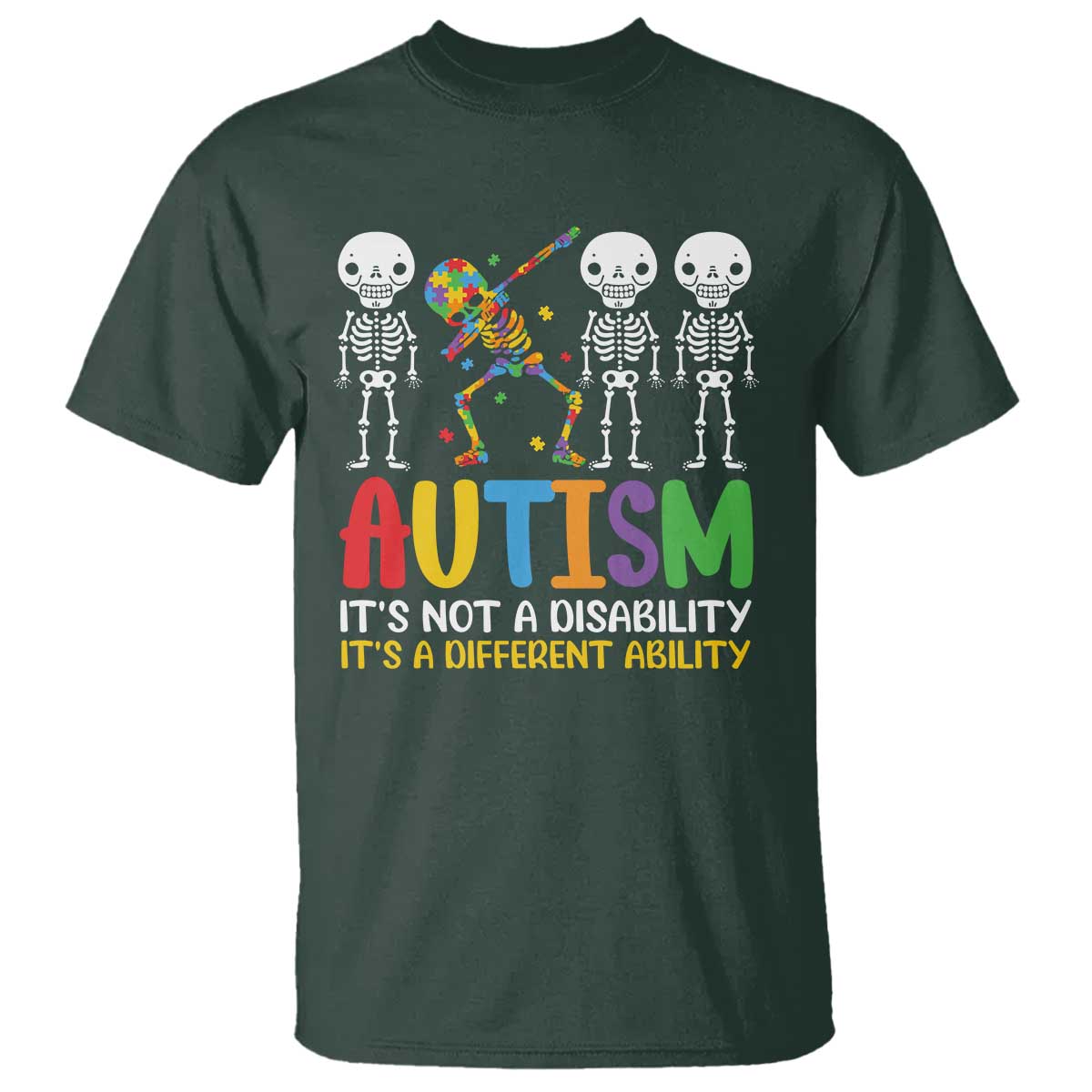 Autism Awareness T Shirt Skeleton Dabbing Autistic Kids