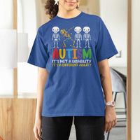 Autism Awareness T Shirt For Women Skeleton Dabbing Autistic Kids