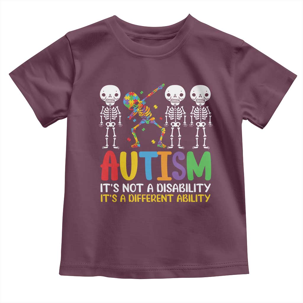 Autism Awareness Toddler T Shirt Skeleton Dabbing Autistic Kids