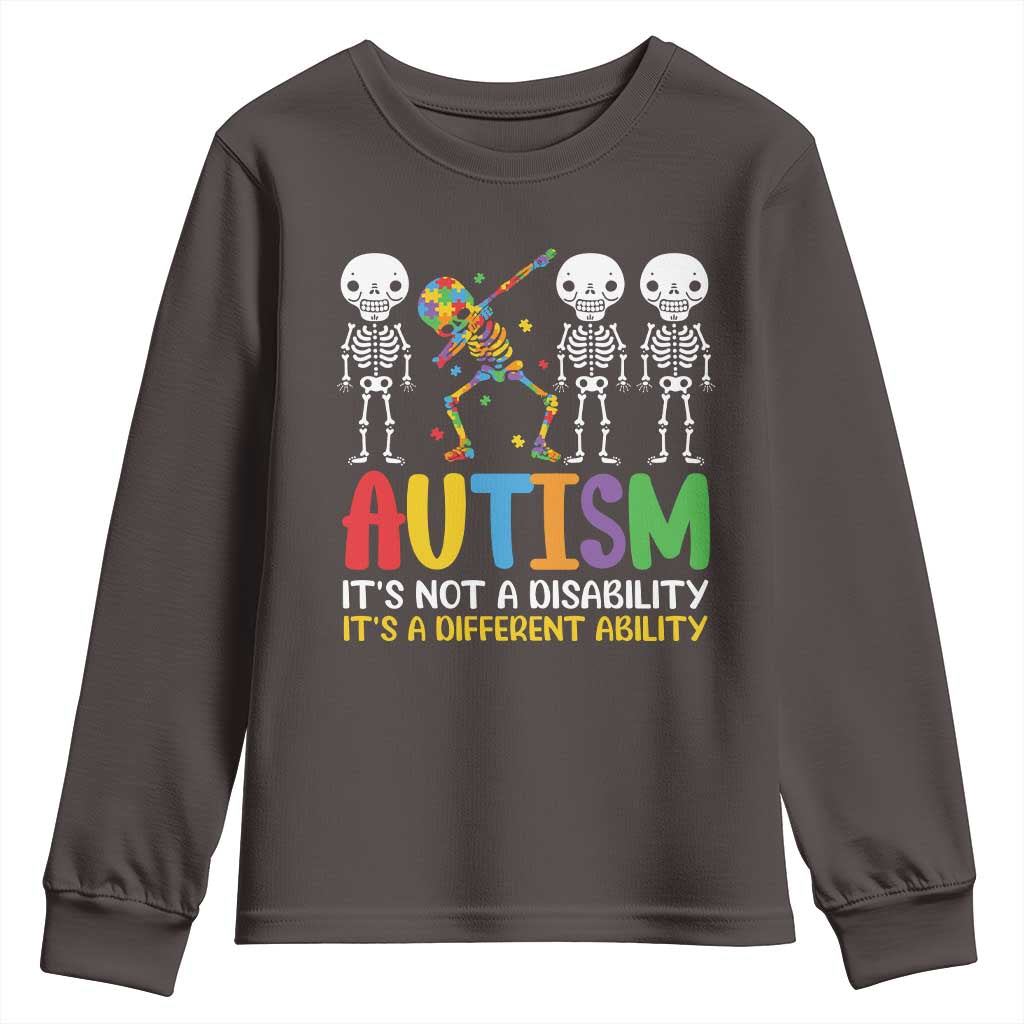 Autism Awareness Youth Sweatshirt Skeleton Dabbing Autistic Kids