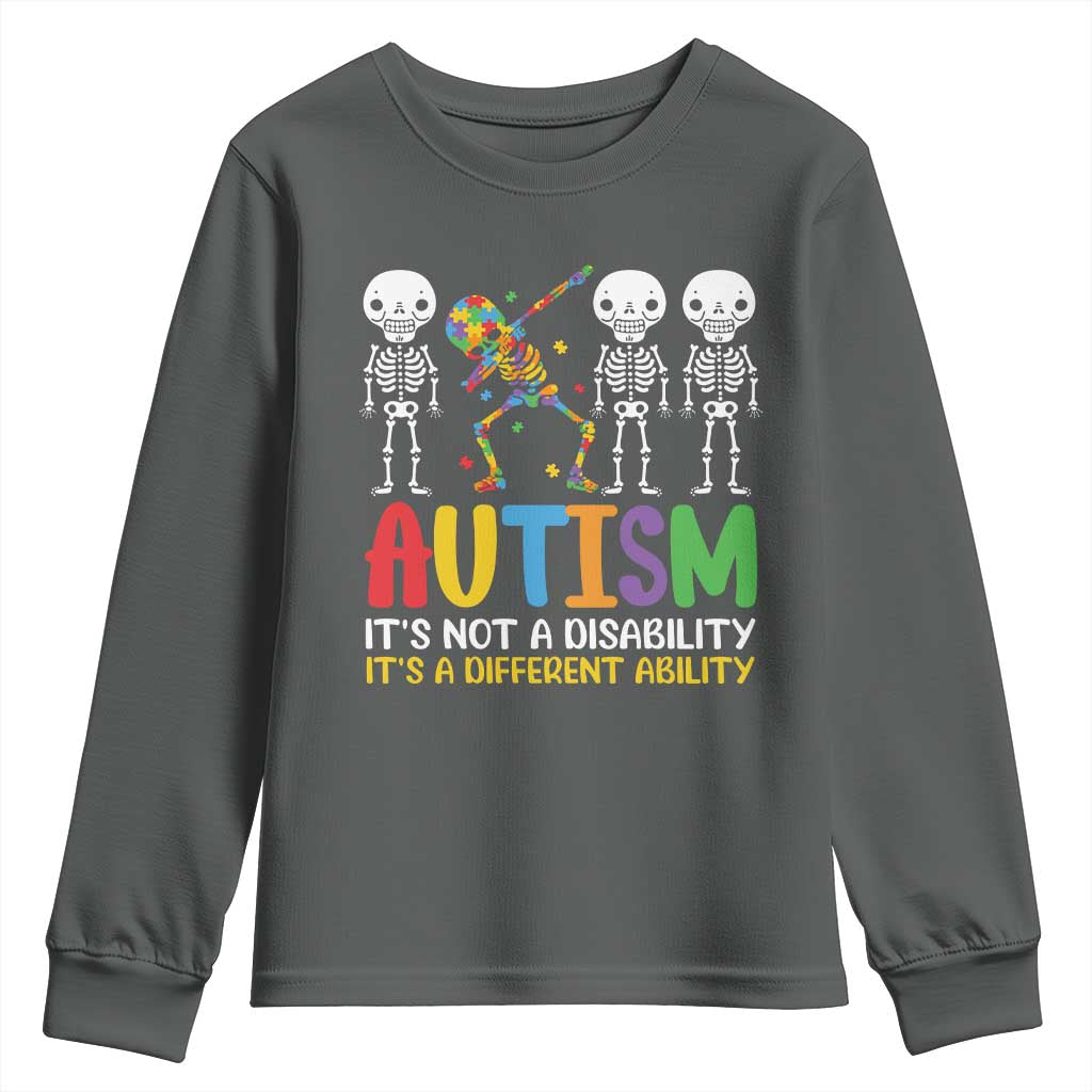 Autism Awareness Youth Sweatshirt Skeleton Dabbing Autistic Kids