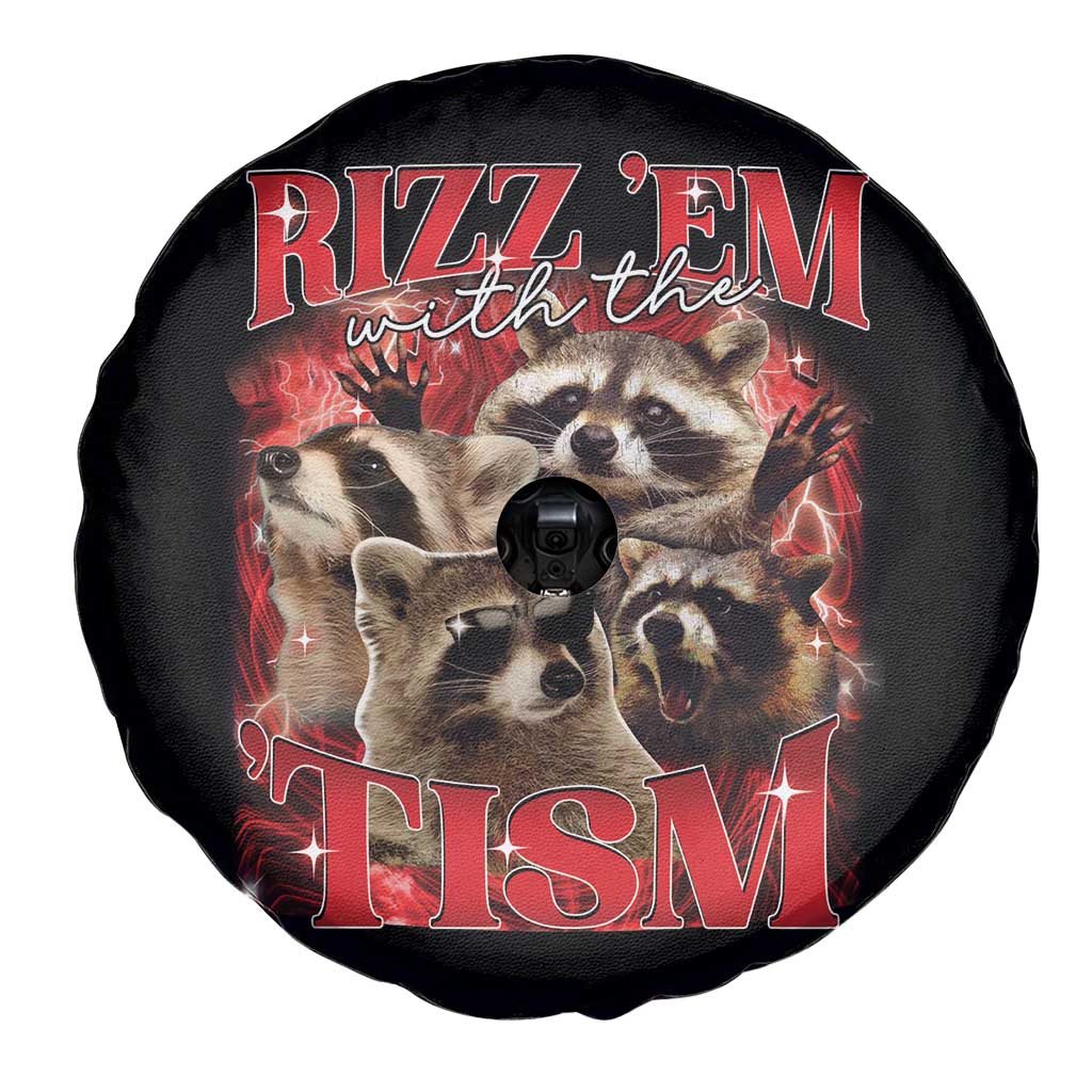 Autism Funny Spare Tire Cover Rizz Em With The Tism Meme Autistic Racoon