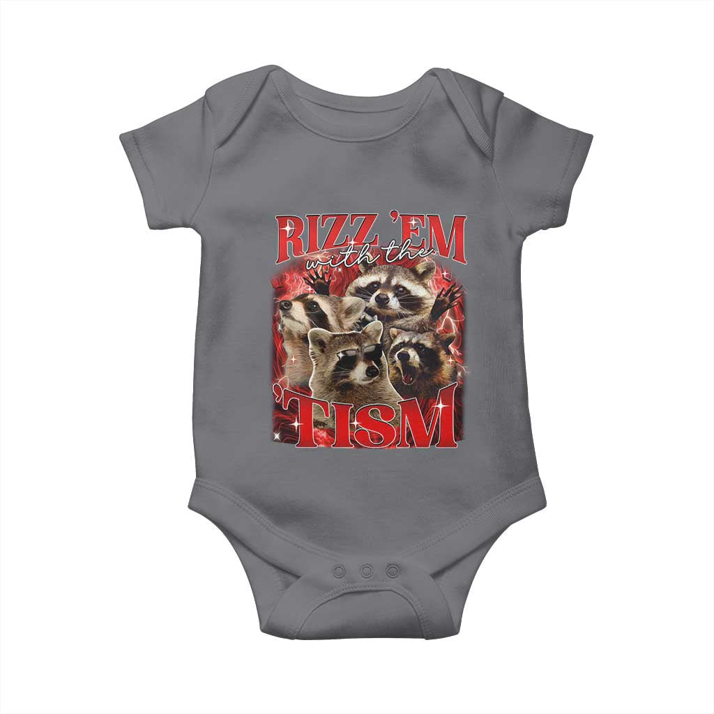 Autism Funny Baby Onesie Rizz Em With The Tism Meme Autistic Racoon