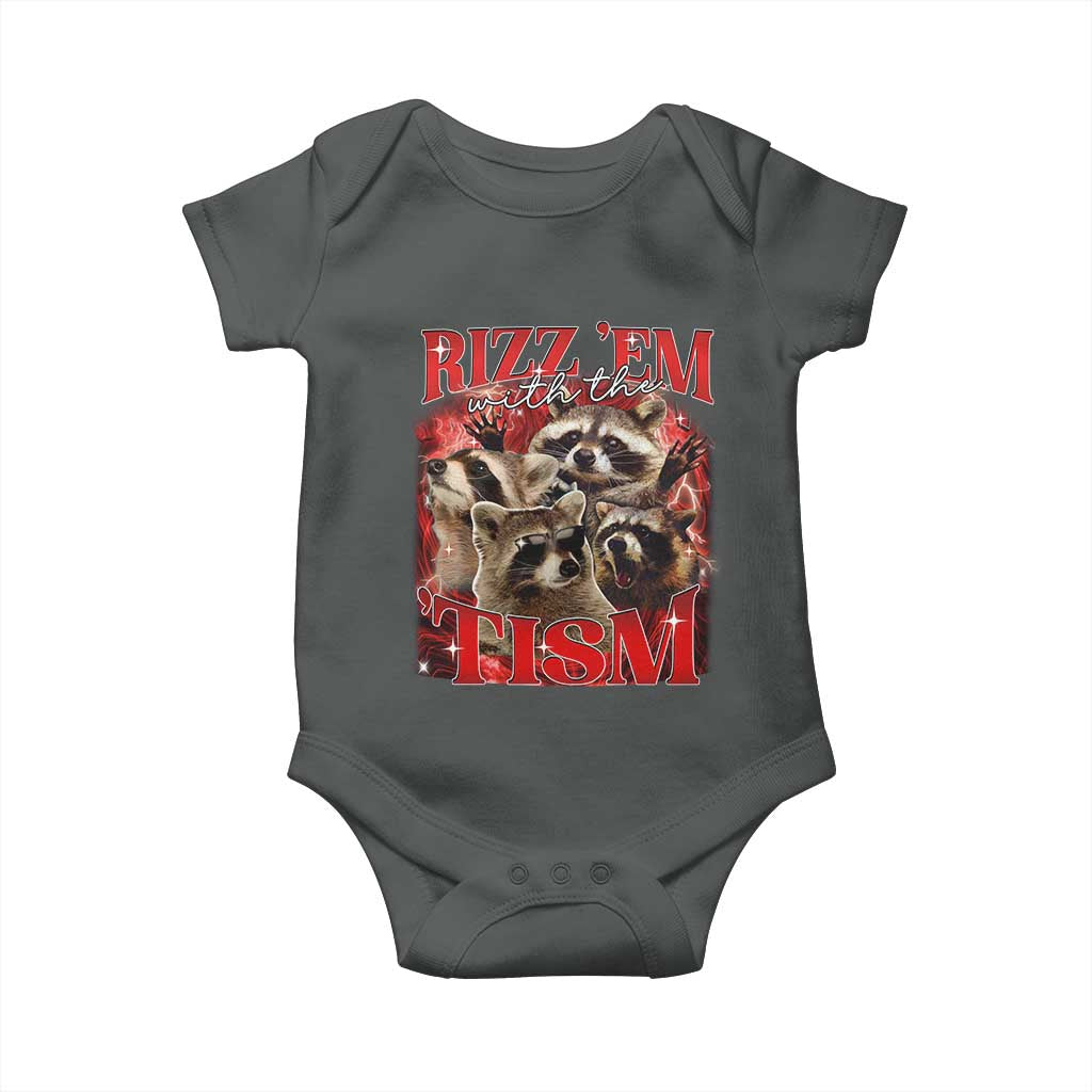Autism Funny Baby Onesie Rizz Em With The Tism Meme Autistic Racoon