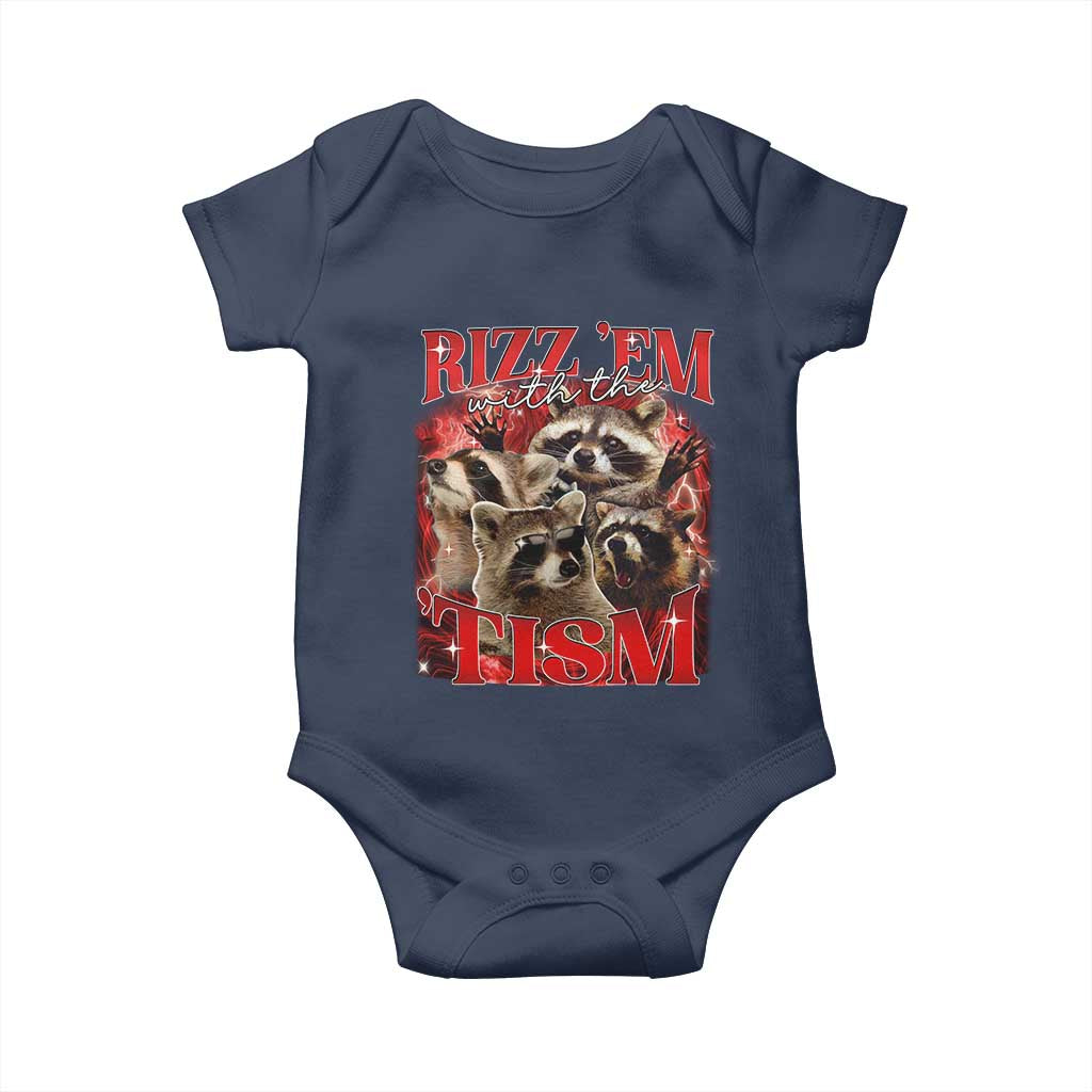 Autism Funny Baby Onesie Rizz Em With The Tism Meme Autistic Racoon