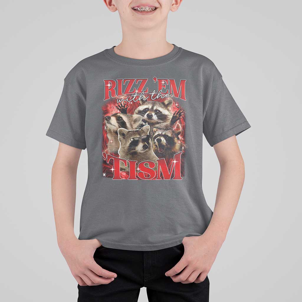 Autism Funny T Shirt For Kid Rizz Em With The Tism Meme Autistic Racoon