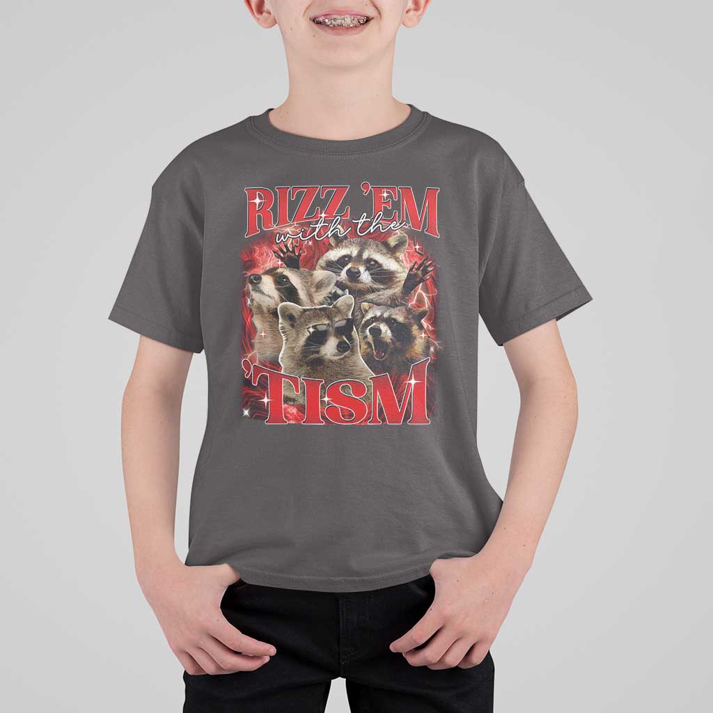 Autism Funny T Shirt For Kid Rizz Em With The Tism Meme Autistic Racoon
