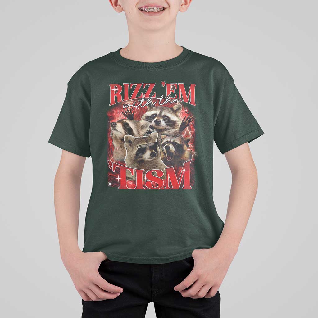 Autism Funny T Shirt For Kid Rizz Em With The Tism Meme Autistic Racoon