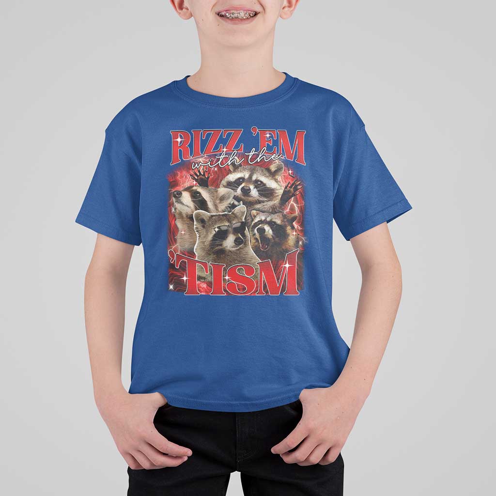 Autism Funny T Shirt For Kid Rizz Em With The Tism Meme Autistic Racoon