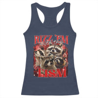 Autism Funny Racerback Tank Top Rizz Em With The Tism Meme Autistic Racoon