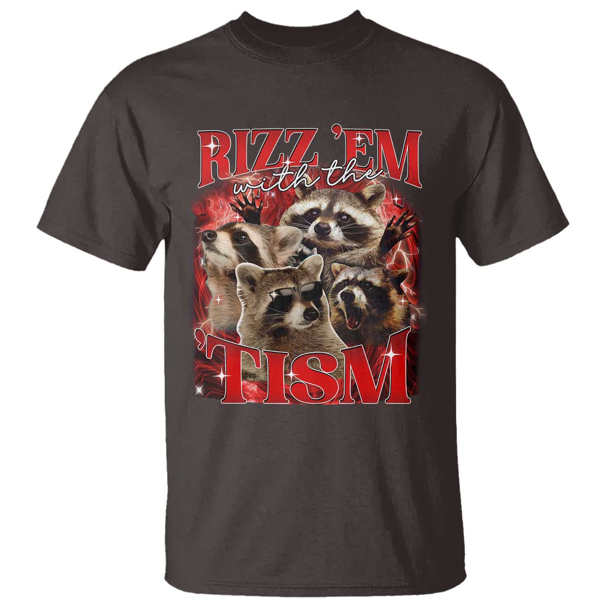 Autism Funny T Shirt Rizz Em With The Tism Meme Autistic Racoon