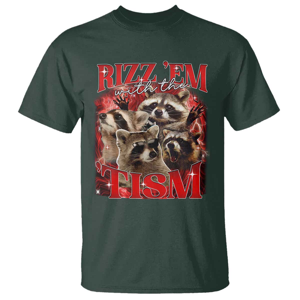 Autism Funny T Shirt Rizz Em With The Tism Meme Autistic Racoon