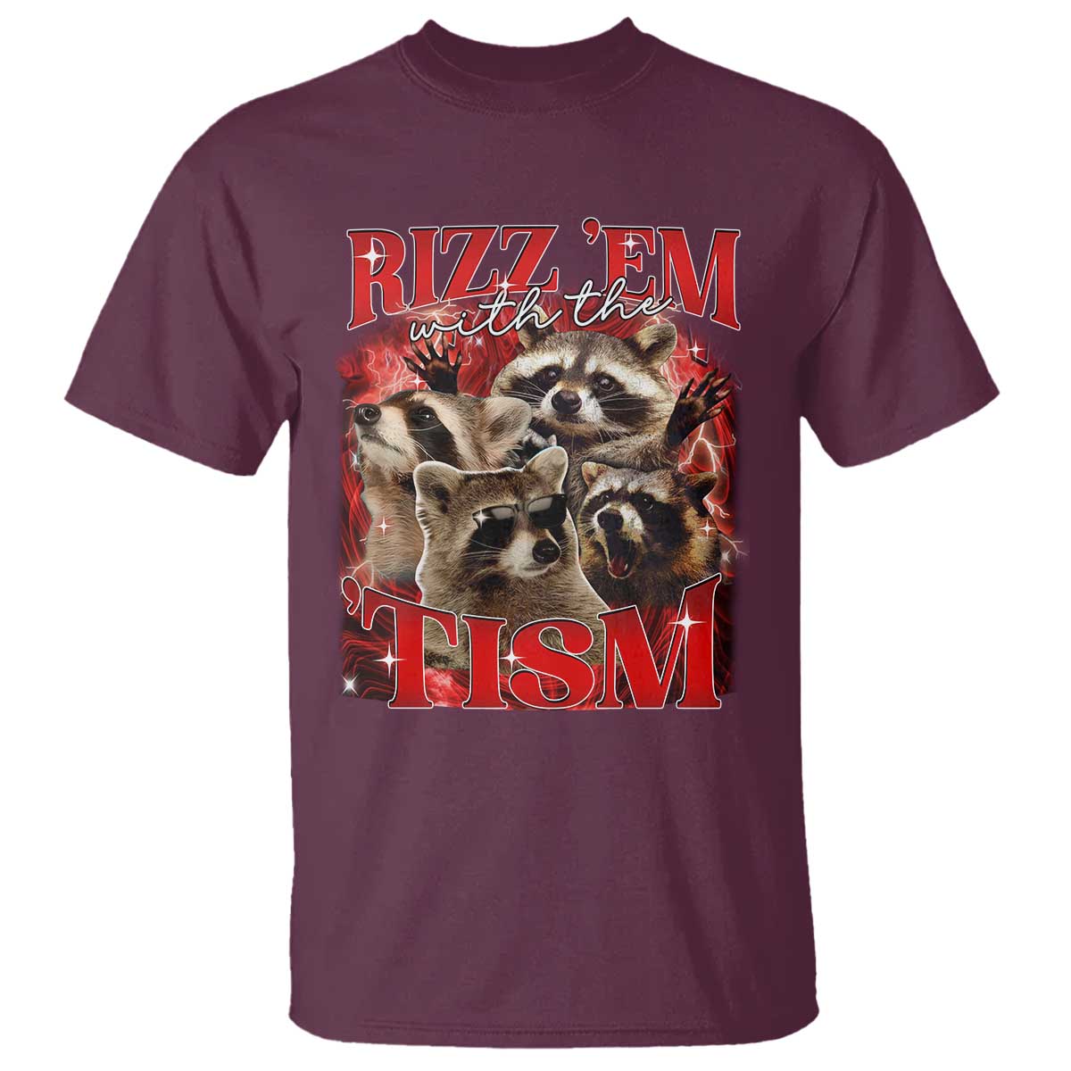 Autism Funny T Shirt Rizz Em With The Tism Meme Autistic Racoon