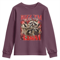Autism Funny Youth Sweatshirt Rizz Em With The Tism Meme Autistic Racoon