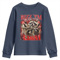 Autism Funny Youth Sweatshirt Rizz Em With The Tism Meme Autistic Racoon
