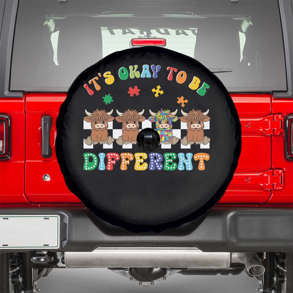 It’s Okay To Be Different Autism Awareness Spare Tire Cover Autistic Cow Positivity Vibe