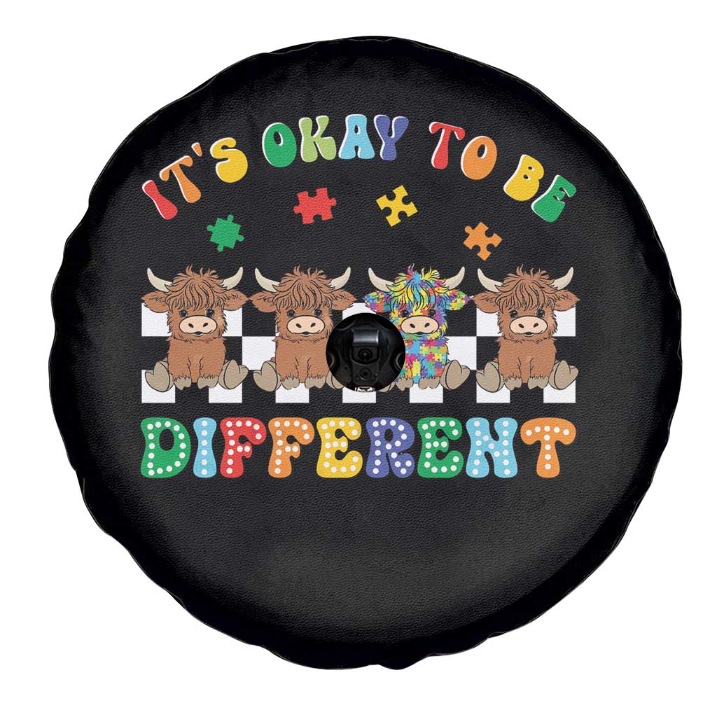 It’s Okay To Be Different Autism Awareness Spare Tire Cover Autistic Cow Positivity Vibe