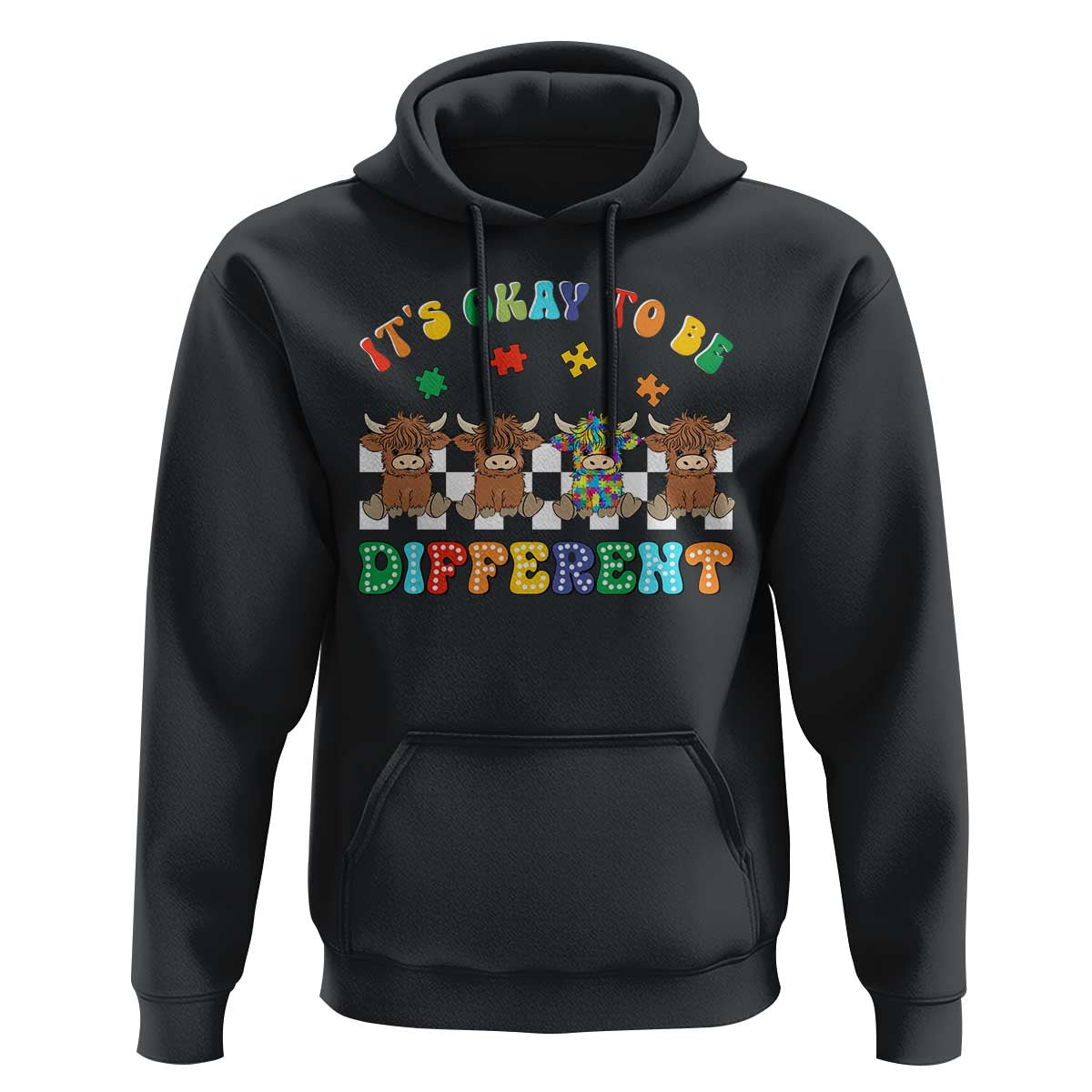 It’s Okay To Be Different Autism Awareness Hoodie Autistic Cow Positivity Vibe