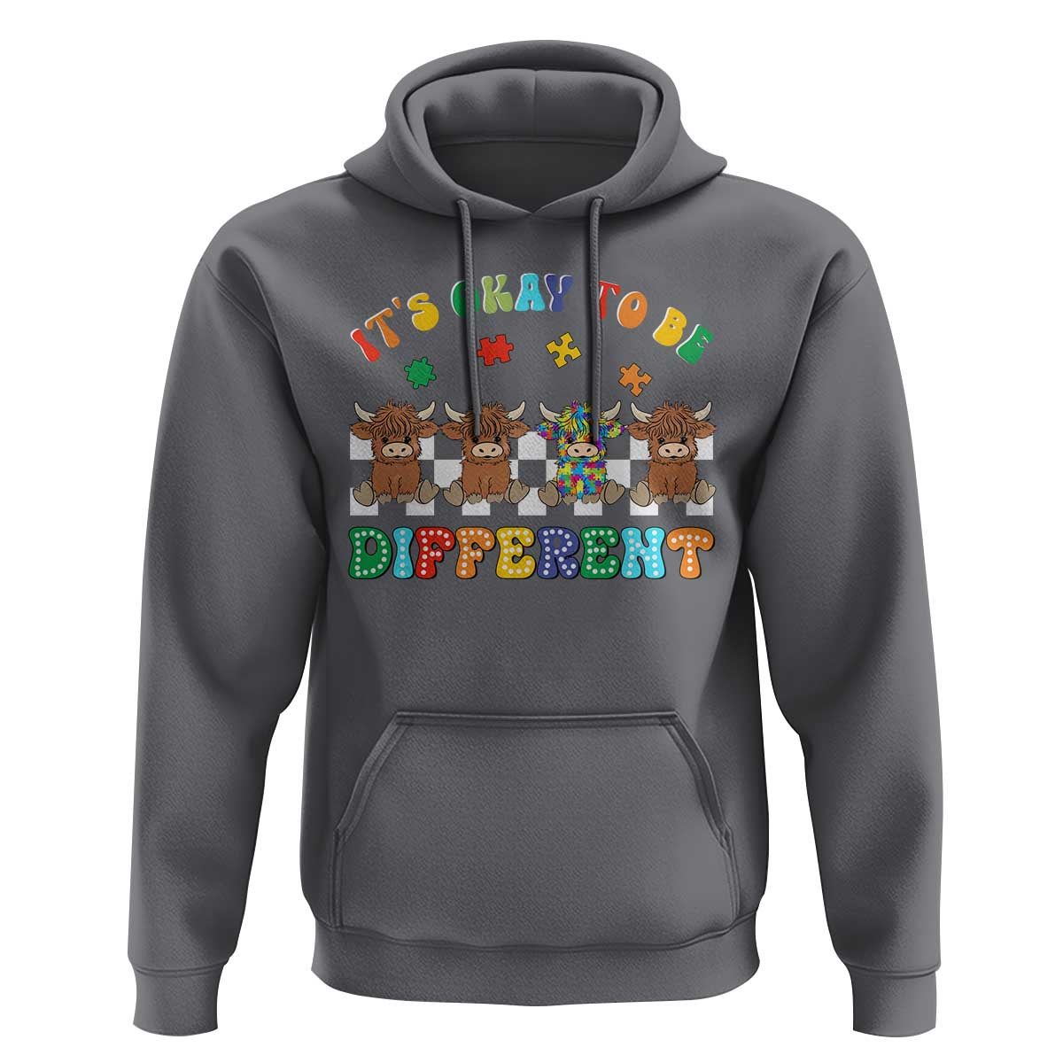 It’s Okay To Be Different Autism Awareness Hoodie Autistic Cow Positivity Vibe