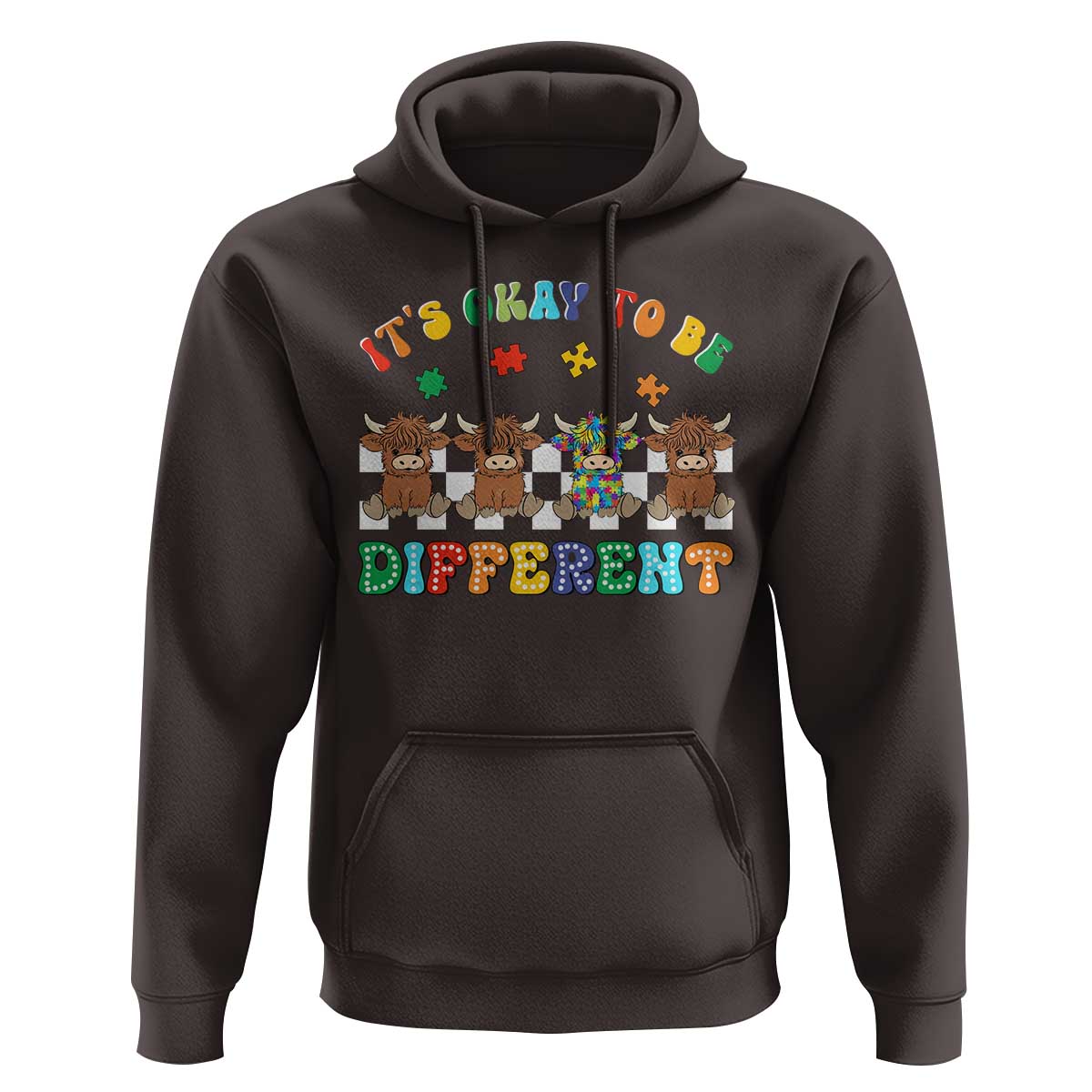 It’s Okay To Be Different Autism Awareness Hoodie Autistic Cow Positivity Vibe