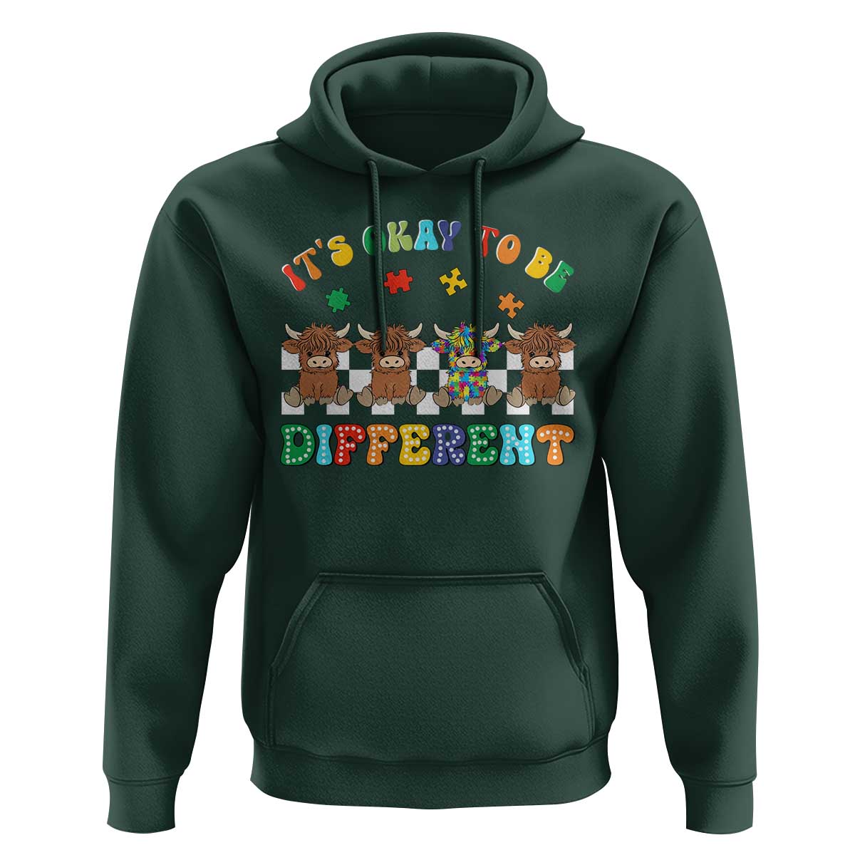 It’s Okay To Be Different Autism Awareness Hoodie Autistic Cow Positivity Vibe