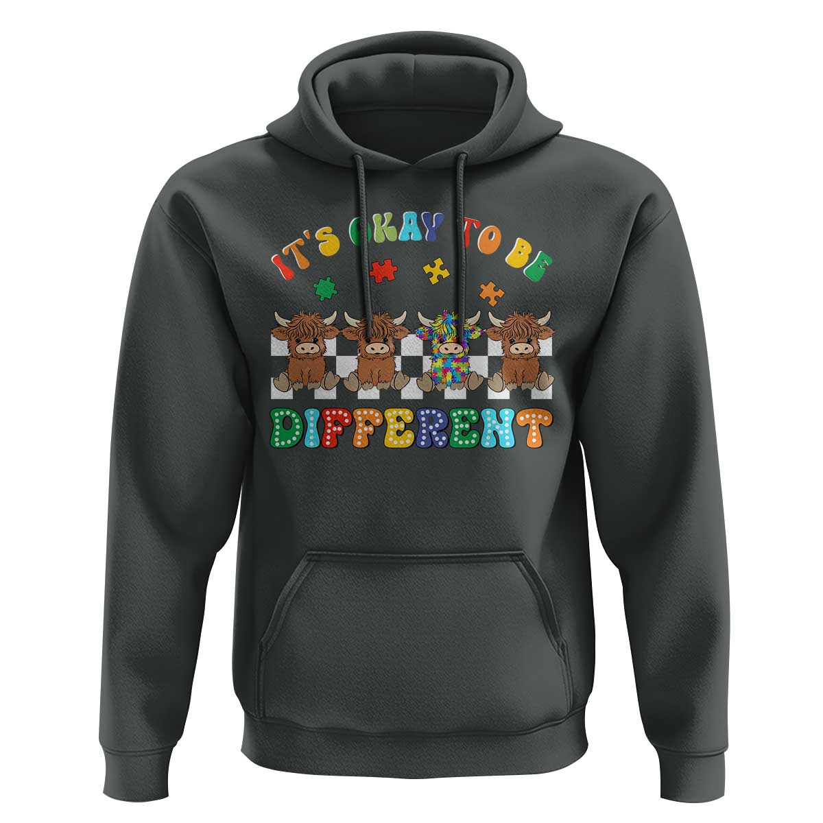 It’s Okay To Be Different Autism Awareness Hoodie Autistic Cow Positivity Vibe