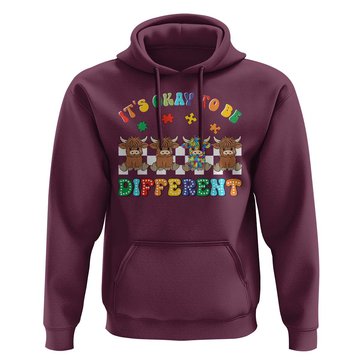 It’s Okay To Be Different Autism Awareness Hoodie Autistic Cow Positivity Vibe