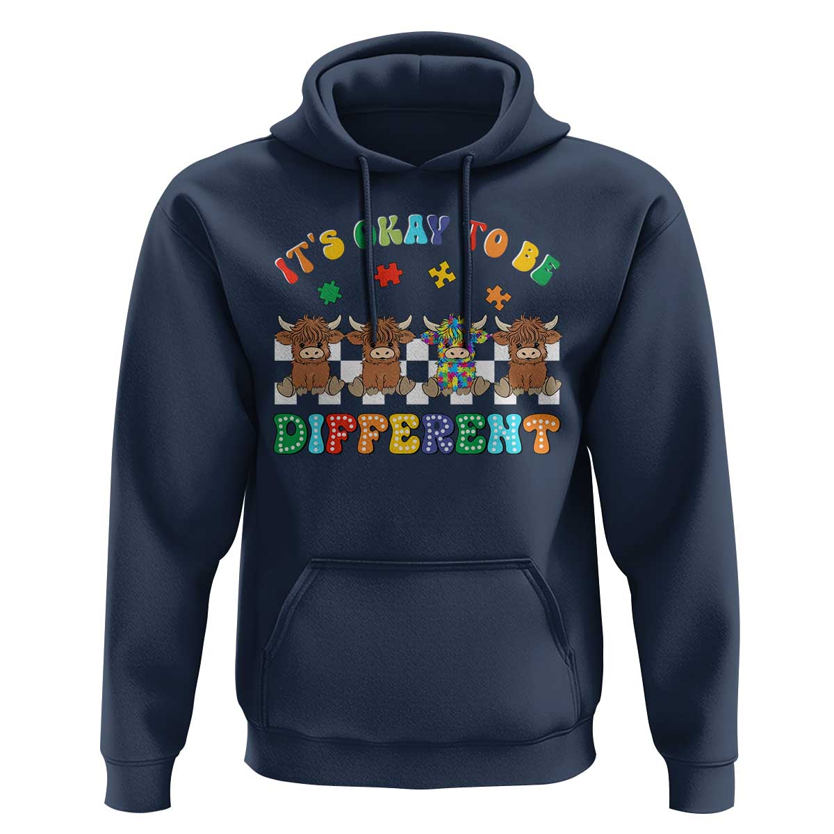 It’s Okay To Be Different Autism Awareness Hoodie Autistic Cow Positivity Vibe