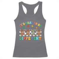 It’s Okay To Be Different Autism Awareness Racerback Tank Top Autistic Cow Positivity Vibe