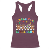 It’s Okay To Be Different Autism Awareness Racerback Tank Top Autistic Cow Positivity Vibe