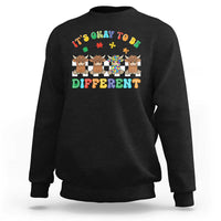 It’s Okay To Be Different Autism Awareness Sweatshirt Autistic Cow Positivity Vibe