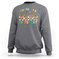 It’s Okay To Be Different Autism Awareness Sweatshirt Autistic Cow Positivity Vibe