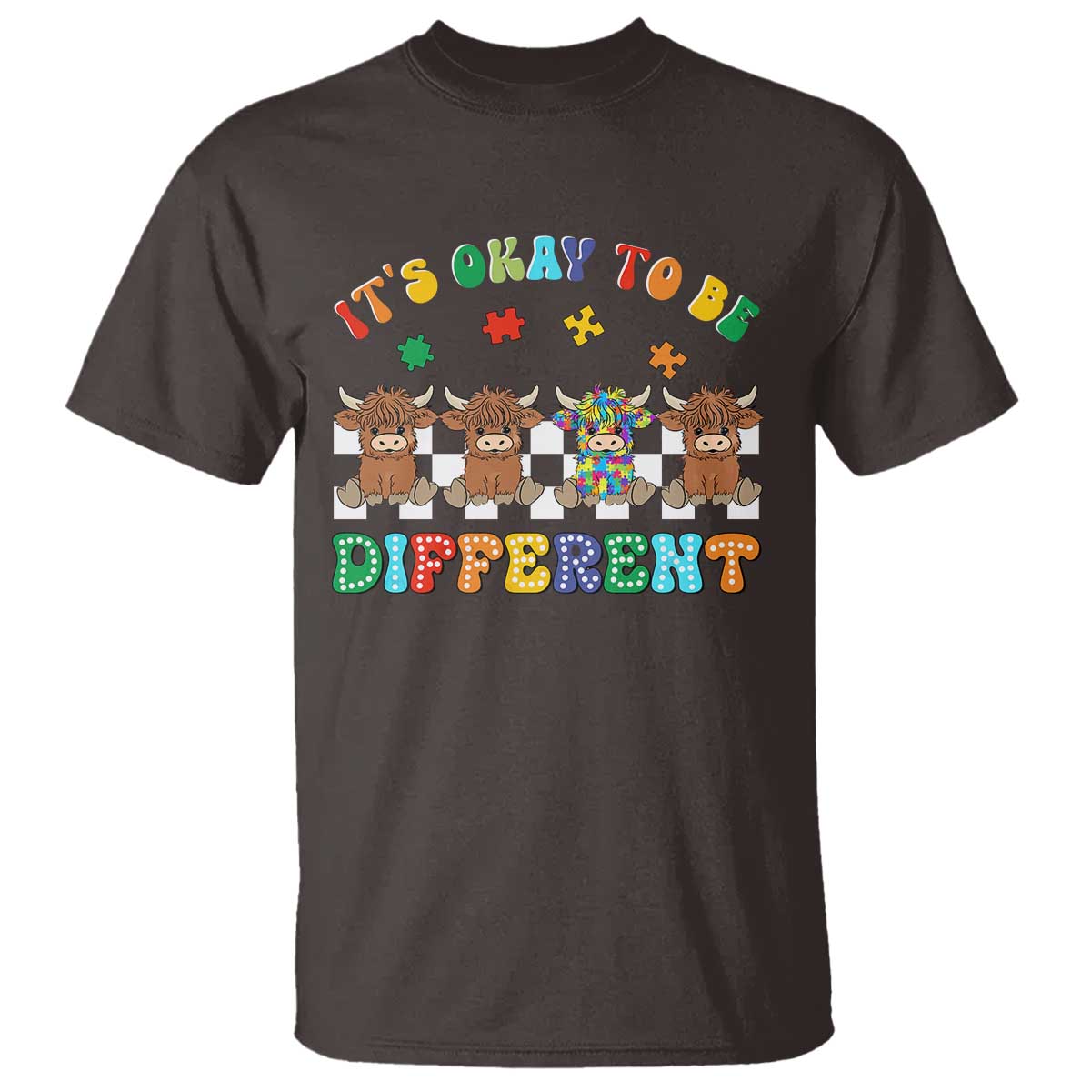 It’s Okay To Be Different Autism Awareness T Shirt Autistic Cow Positivity Vibe