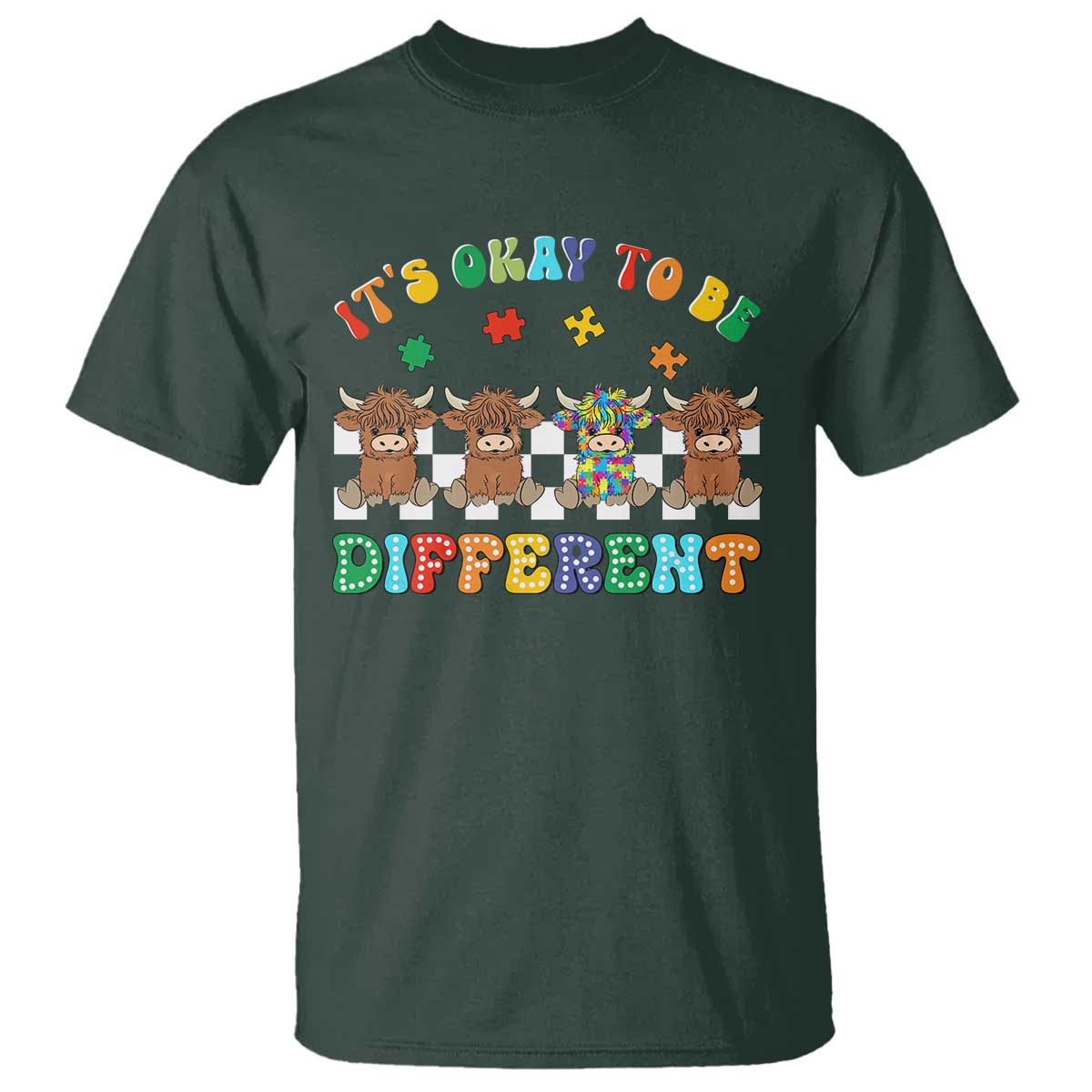 It’s Okay To Be Different Autism Awareness T Shirt Autistic Cow Positivity Vibe