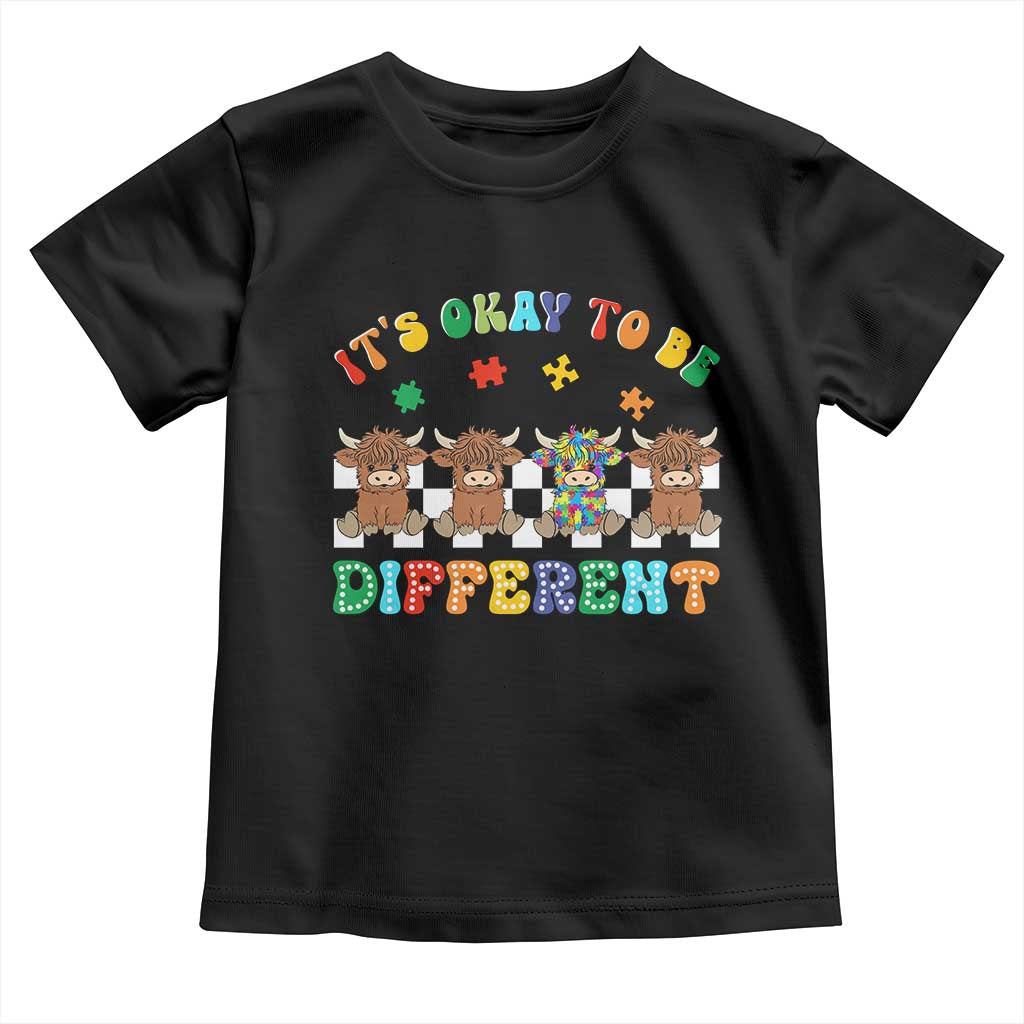 It’s Okay To Be Different Autism Awareness Toddler T Shirt Autistic Cow Positivity Vibe